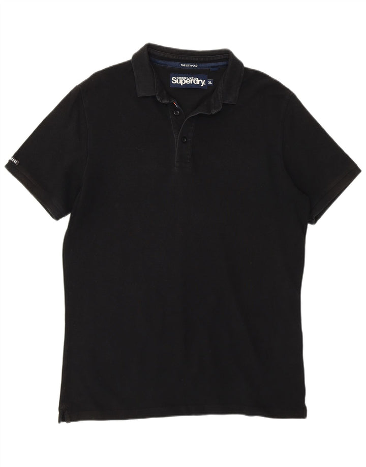 Męska koszulka polo SUPERDRY XL, czarna, bawełniana