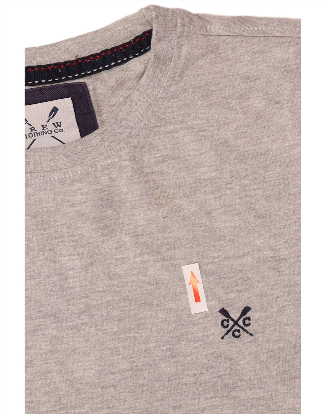 Crew Clothing Męski T-shirt Top, mały, szary, bawełniany