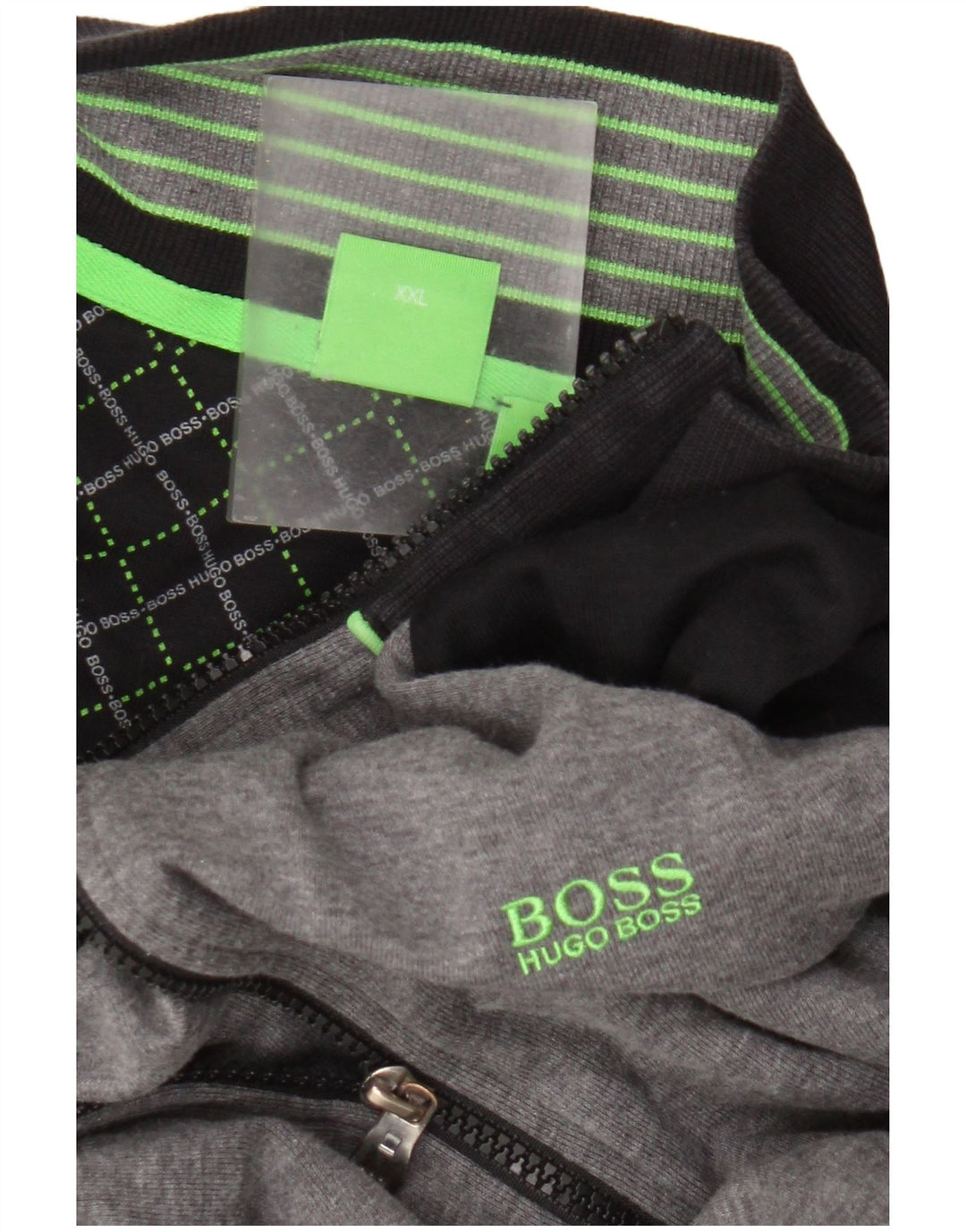 Męska kurtka dresowa Hugo Boss 2XL, szara, z blokami kolorów