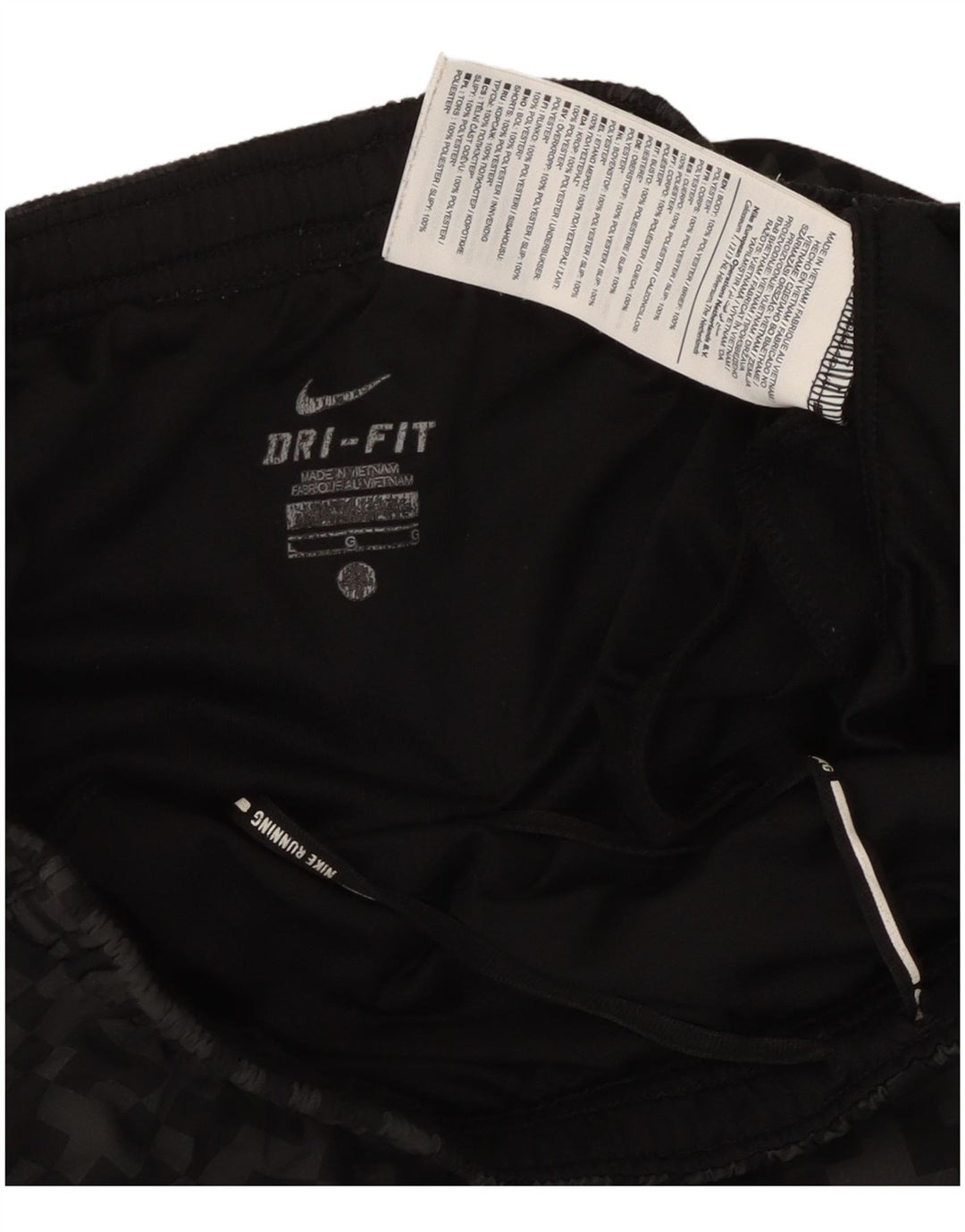 Męskie spodenki sportowe Nike Dri Fit, duży, czarny, geometryczny poliester