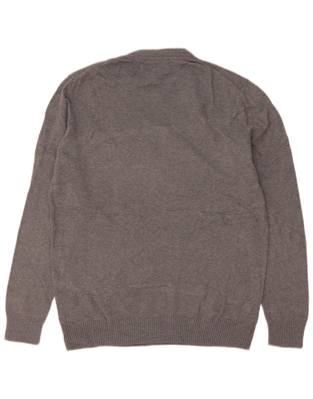 Męski sweter z okrągłym dekoltem Lyle & Scott, mały, szary, bawełniany w plamki