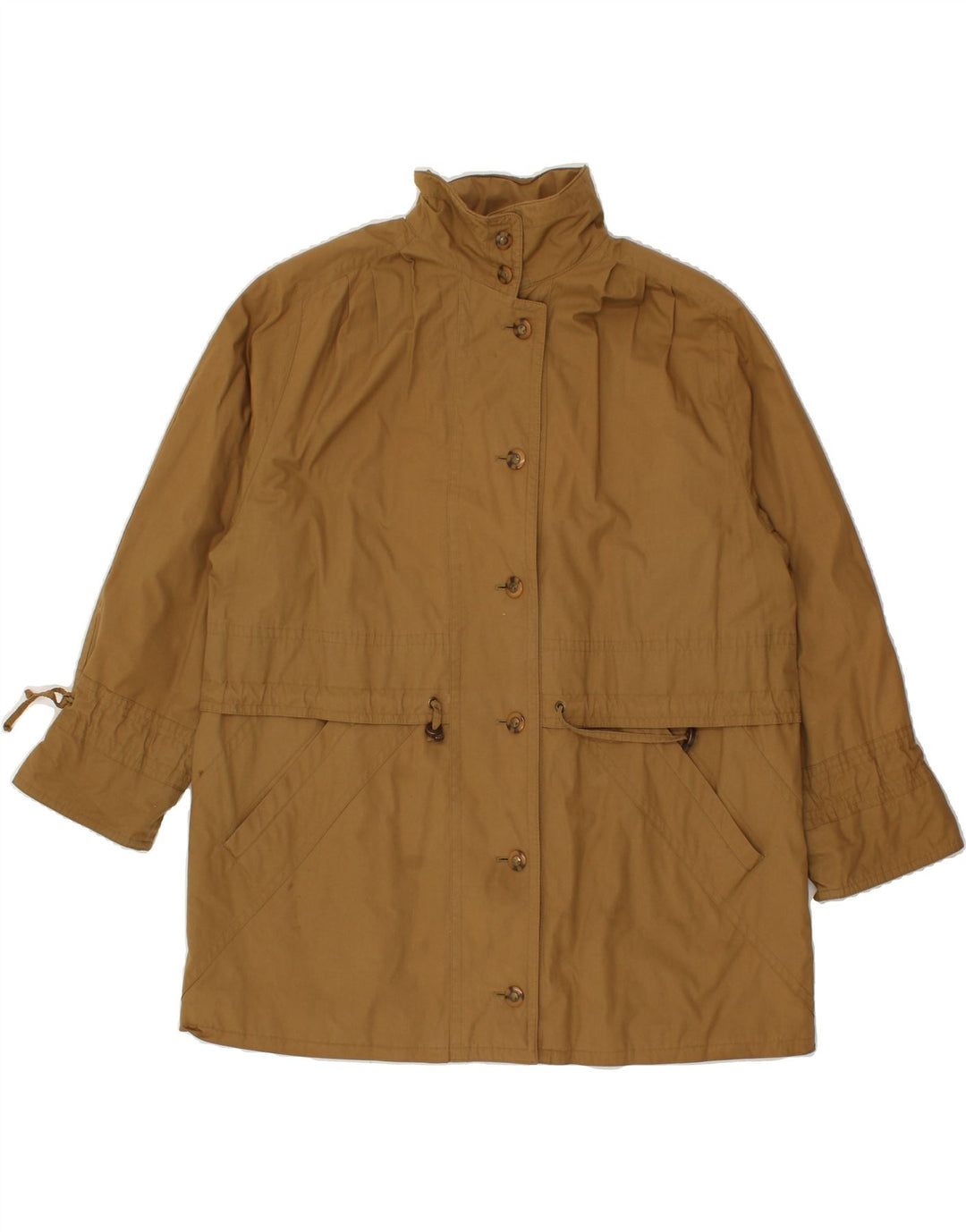 VINTAGE Womens Windbreaker Jacket EU 42 Large Brown Cotton Vintage Vintage and Second-Hand Vintage from Messina Hembry 