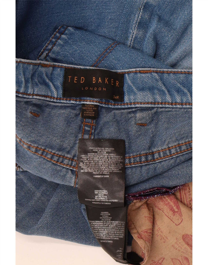 Męskie proste dżinsy Ted Baker W34 L32 Niebieski poliester