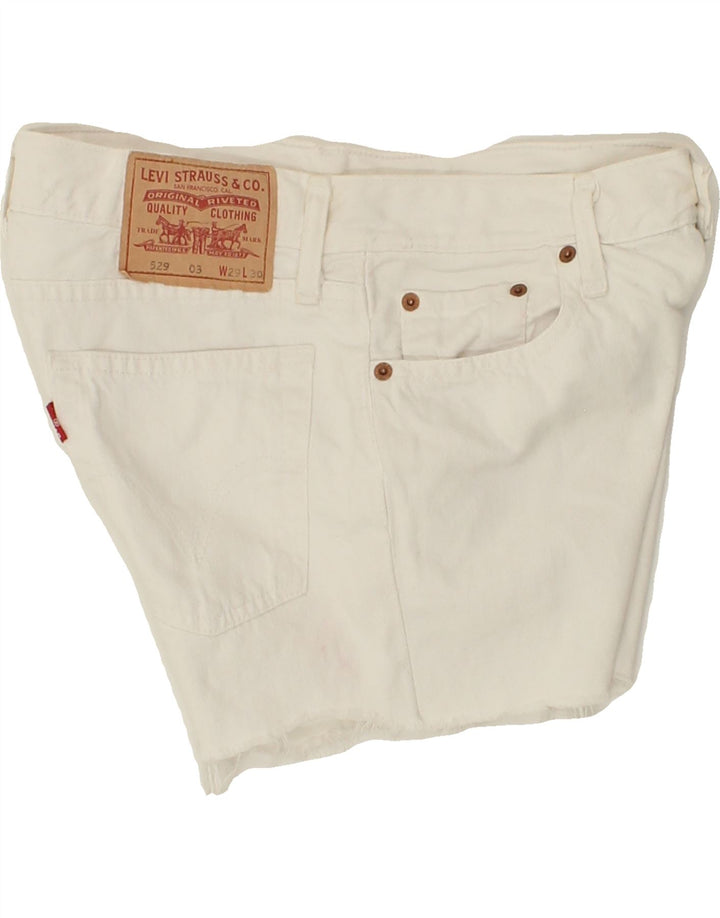 LEVI'S Womens 529 Denim Shorts W29 Medium White Vintage Levi's and Second-Hand Levi's from Messina Hembry 