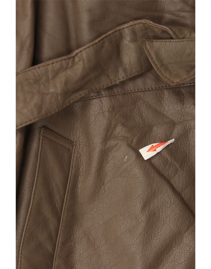 Vintage męska kurtka skórzana IT 56 3XL brązowa