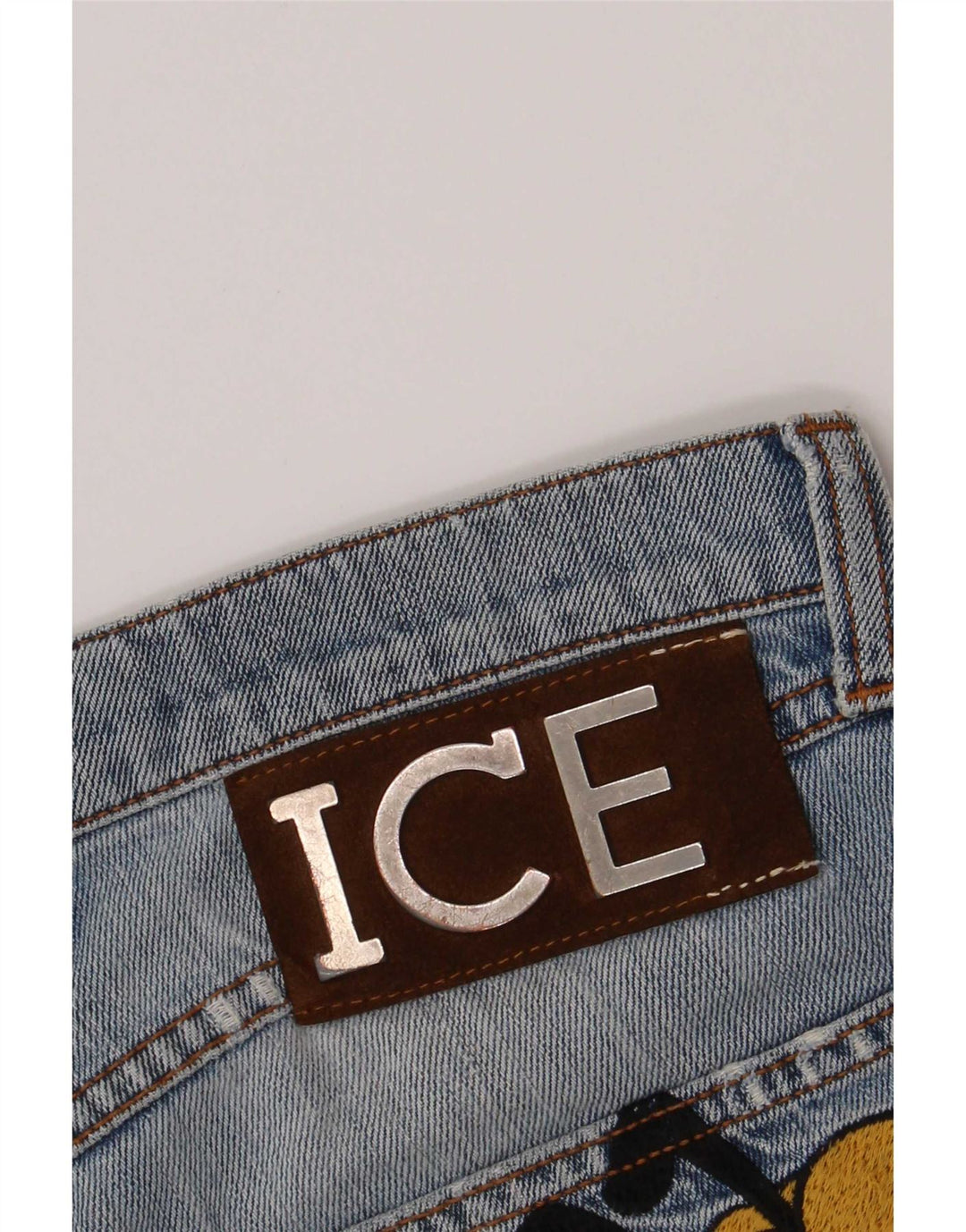 Damskie jeansy Iceberg Pluto w trudnej sytuacji W32 L32 Niebieskie bawełniane kreskówki