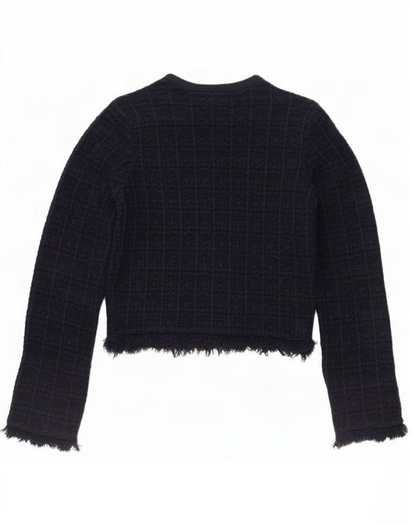 Marks & Spencer Damski sweter rozpinany UK 6 XS, bawełniany, granatowy w kratkę