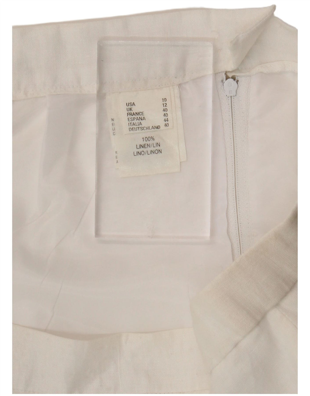 VINTAGE Womens Pencil Skirt UK 12 Medium W30  White Linen