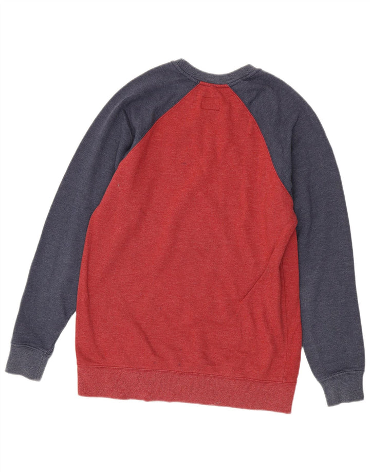 Męski sweter VANS, mały, czerwony, bawełniany w bloki kolorów