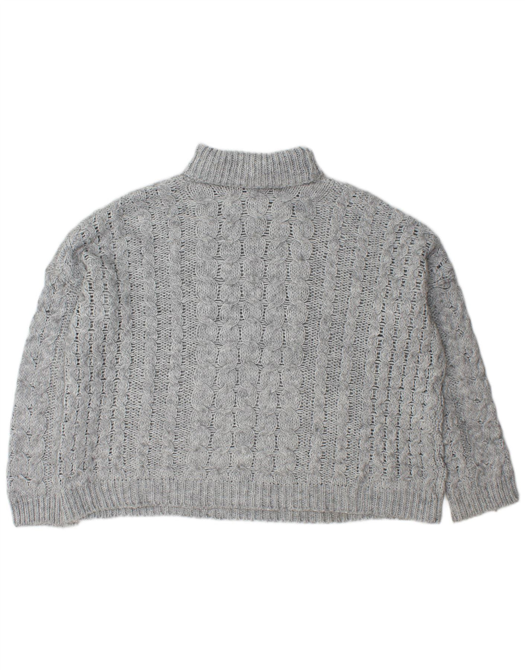 Damski sweter oversize Zara z wywijanym dekoltem UK 14, średni szary akryl