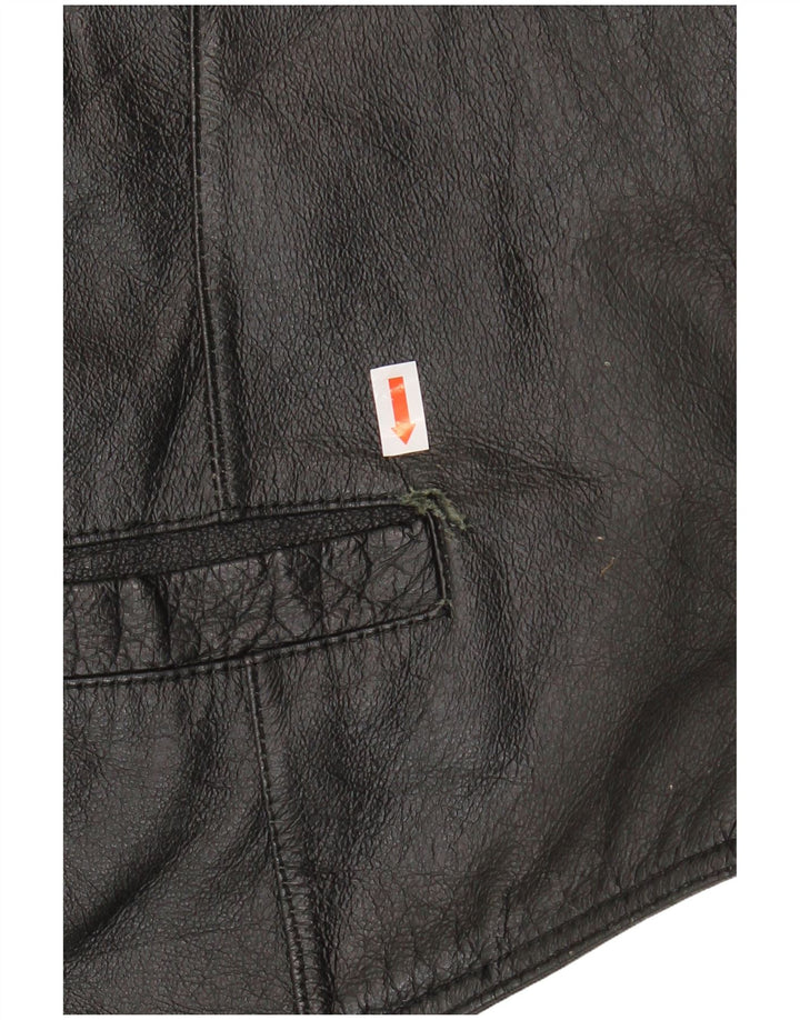 JOHN F GEE Męska kamizelka skórzana IT 56 2XL Czarna skóra