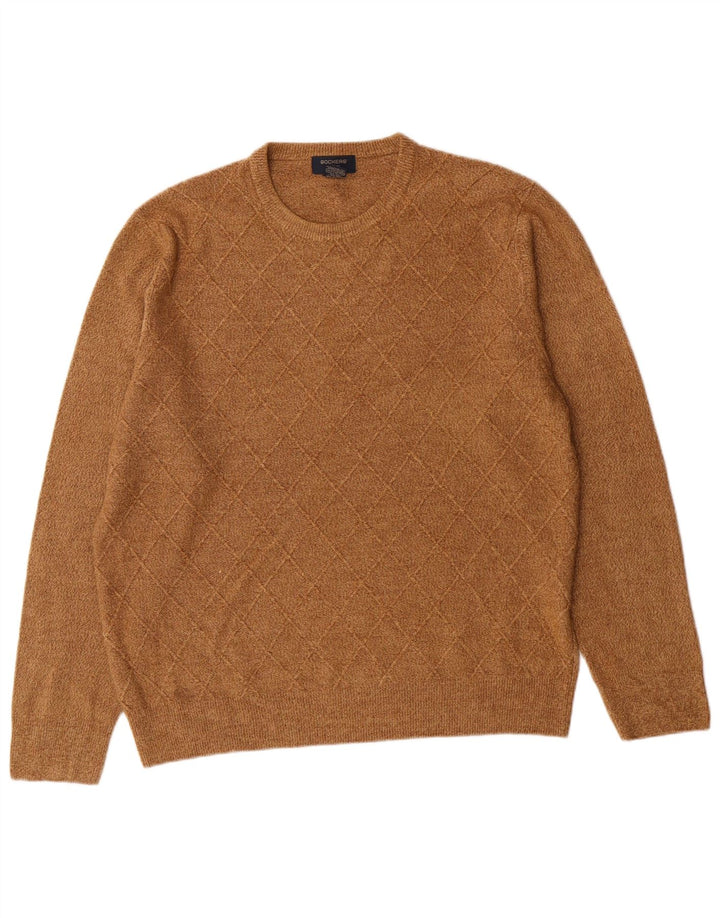 Męski sweter z wycięciem pod szyją Dockers, duży brązowy Argyle/Akryl diamentowy