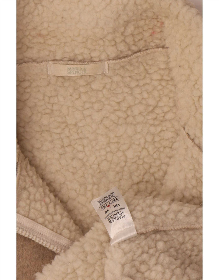 Marks & Spencer Damski płaszcz oversize Sherpa UK 10 Small Beige Flecked