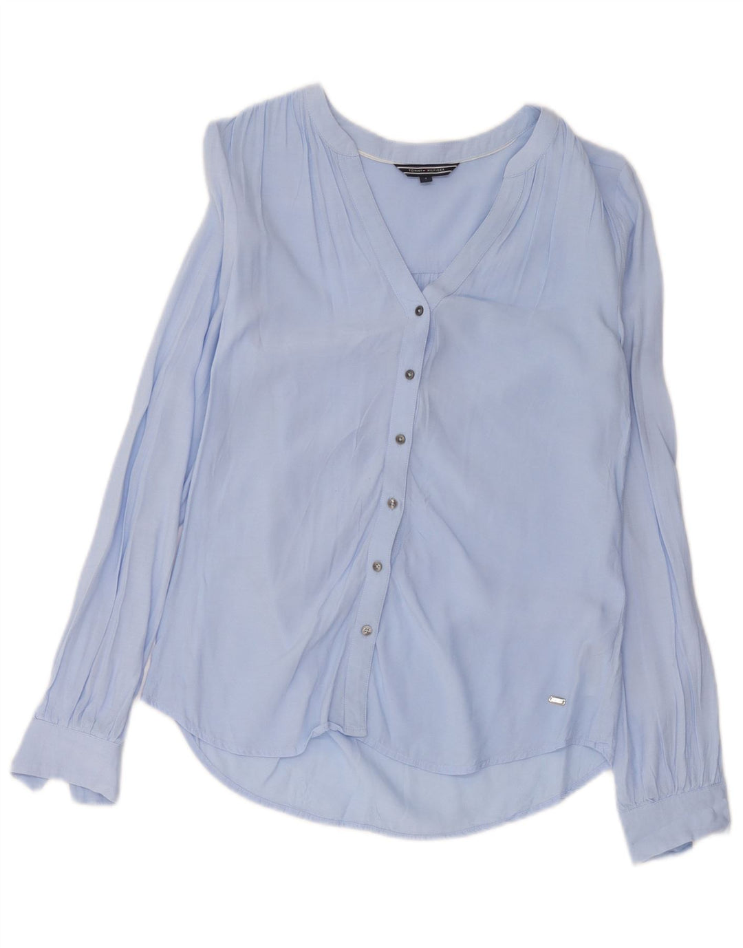 Damska bluzka koszulowa Tommy Hilfiger US 4 Small Blue Wiskoza