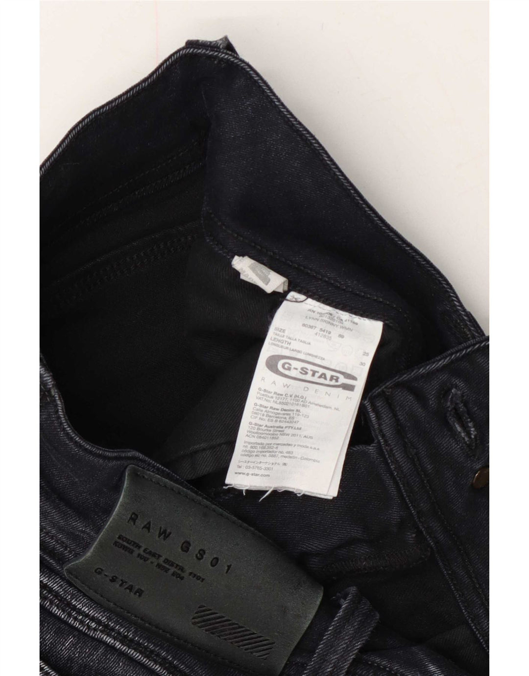 Damskie jeansy slim G-Star W25 L30 Czarna bawełna
