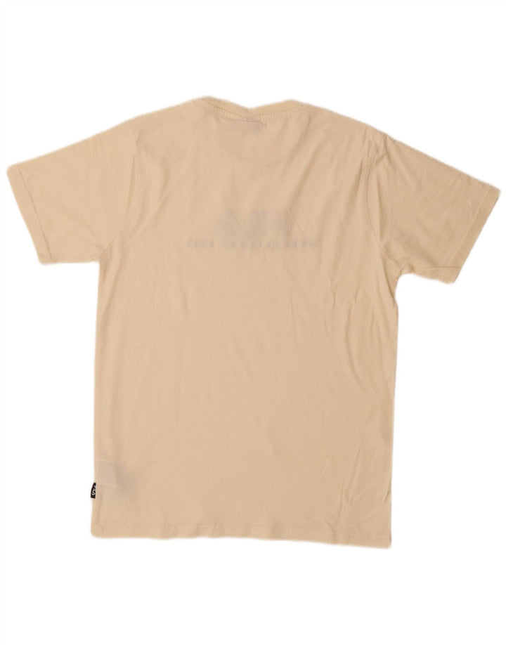 Męski T-shirt z grafiką Fila, mały, beżowy, bawełniany