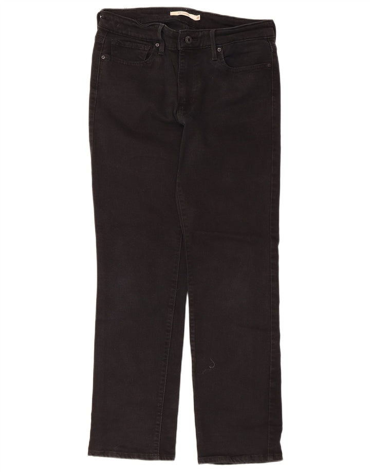 Damskie dżinsy Levi's 714 Straight W29 L30 Czarna bawełna