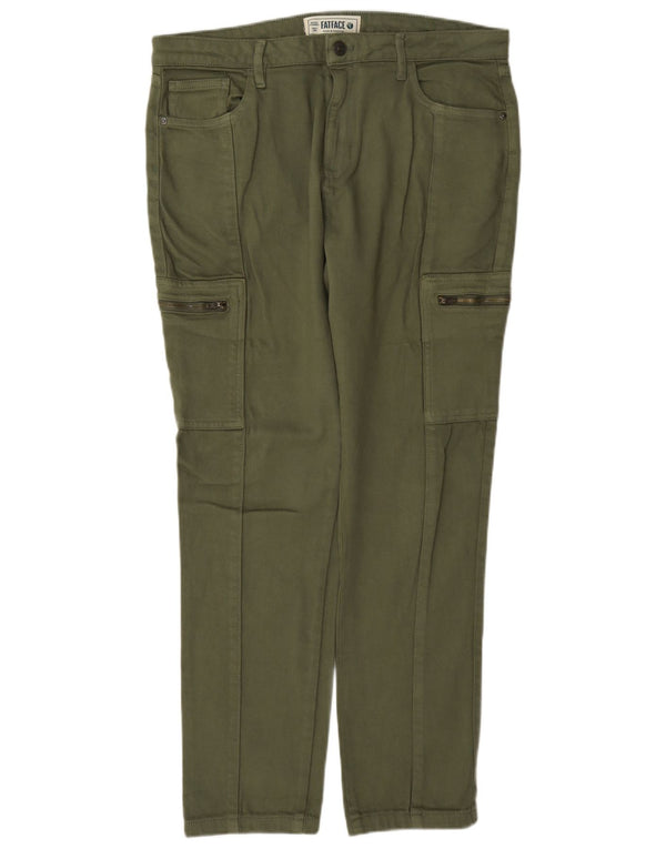 Damskie spodnie cargo z wysokim stanem Fat Face UK 14, duże, W36, L30, bawełna khaki