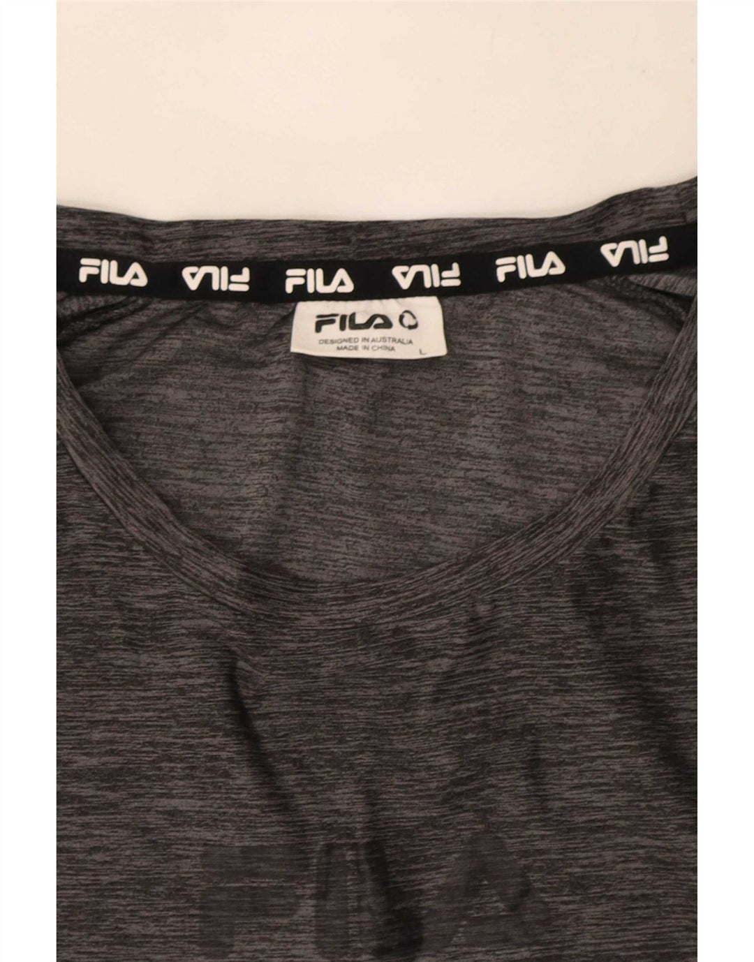 T-shirt męski Fila, duży, szary, nakrapiany poliester