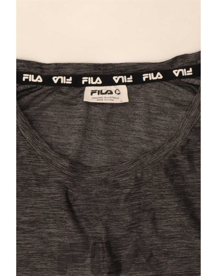 T-shirt męski Fila, duży, szary, nakrapiany poliester