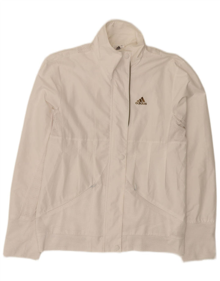 Damska bluza dresowa Adidas UK 12 Średni biały poliester