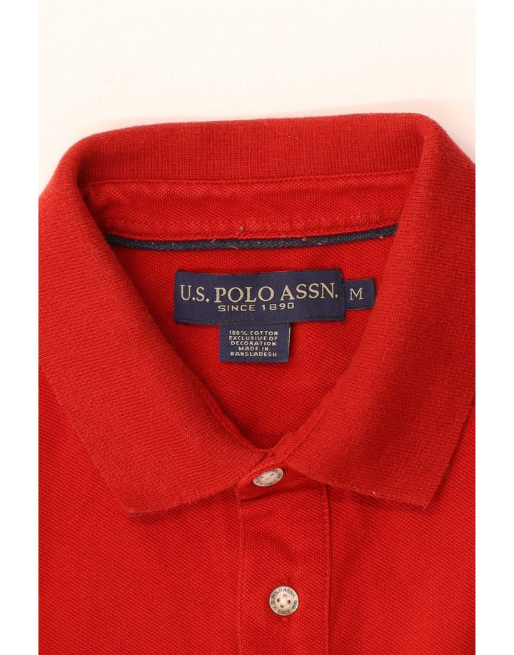 US Polo Assn. Męska koszulka polo, średnia czerwona, bawełniana