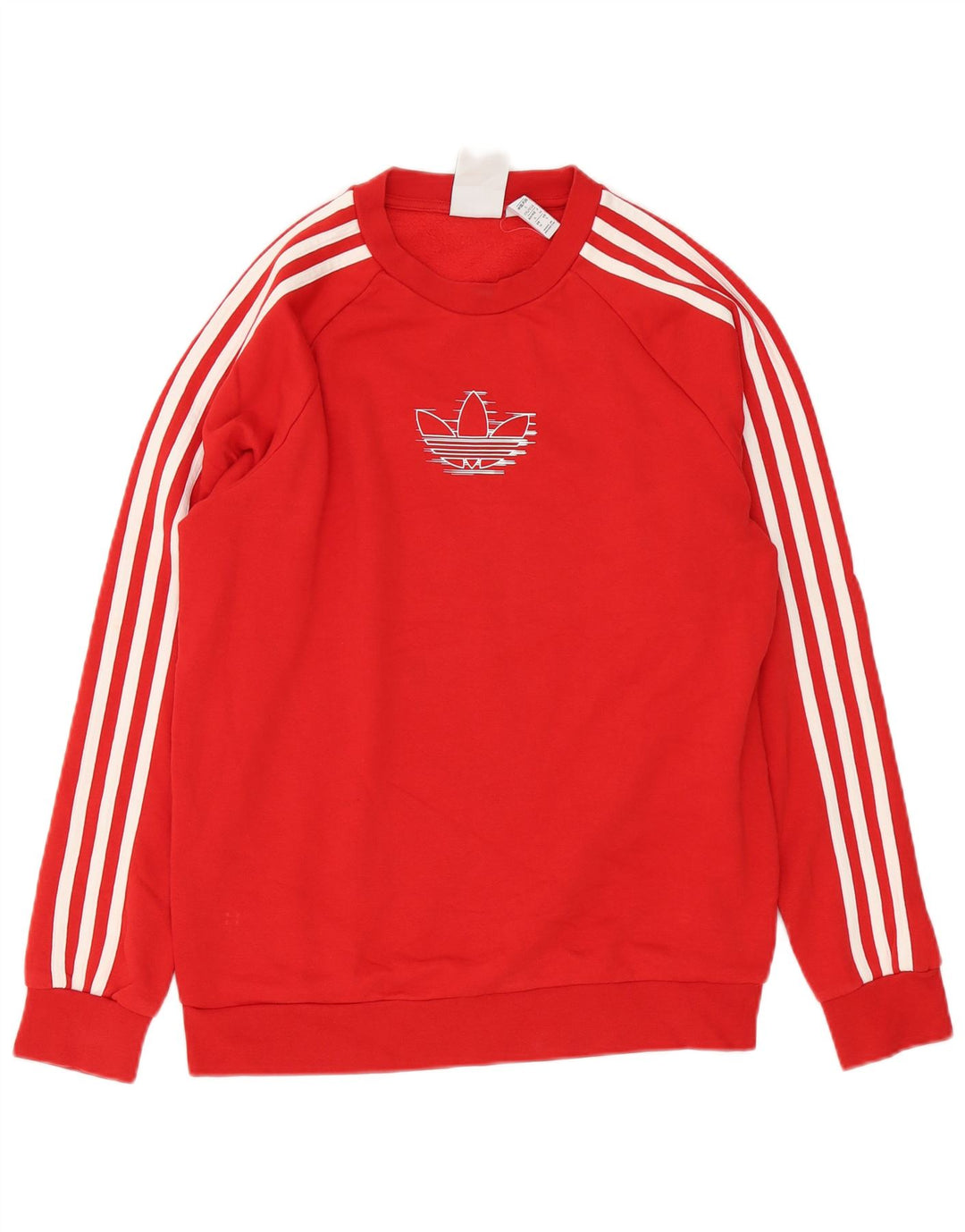 Adidas Męska bluza z grafiką, mała, czerwona bawełna