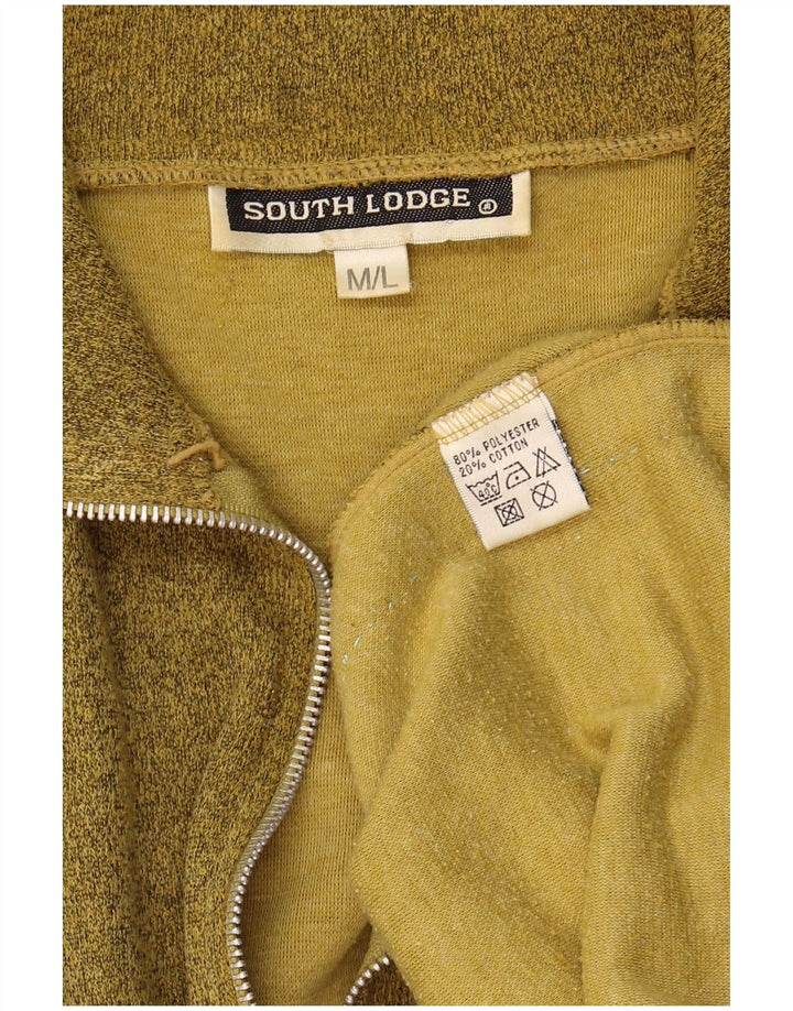 VINTAGE Womens Oversized Tracksuit Top Jacket UK 14 Medium Khaki Polyester