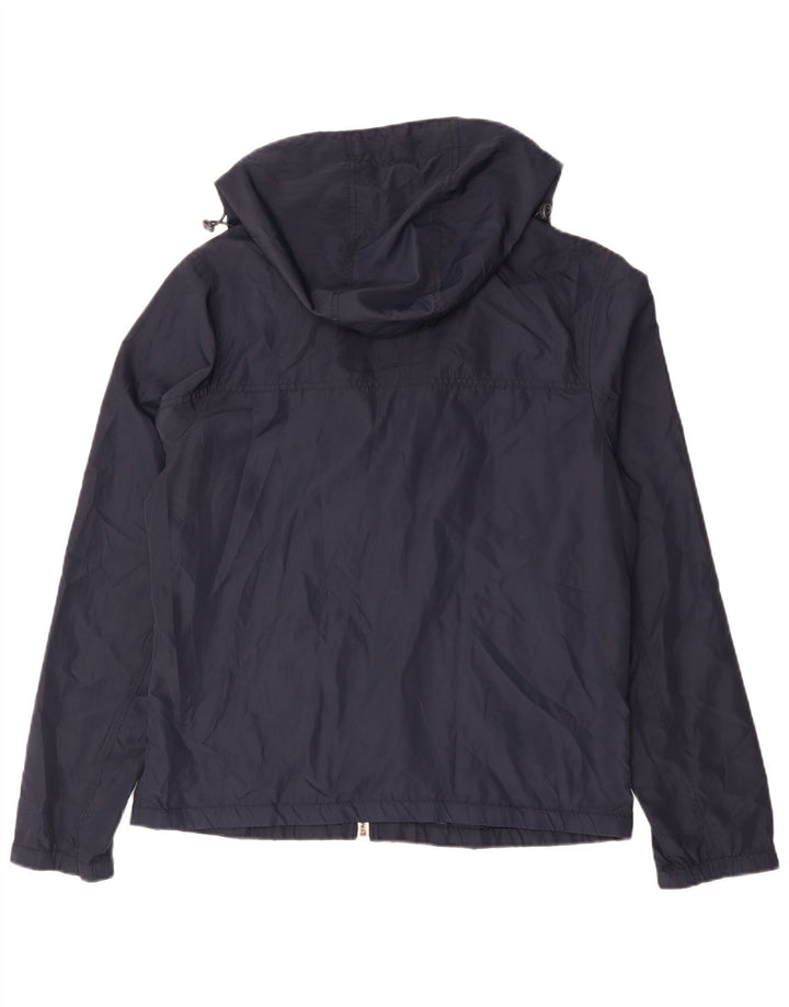 Męska kurtka przeciwdeszczowa z kapturem Hollister UK 42 XL, granatowa, poliester