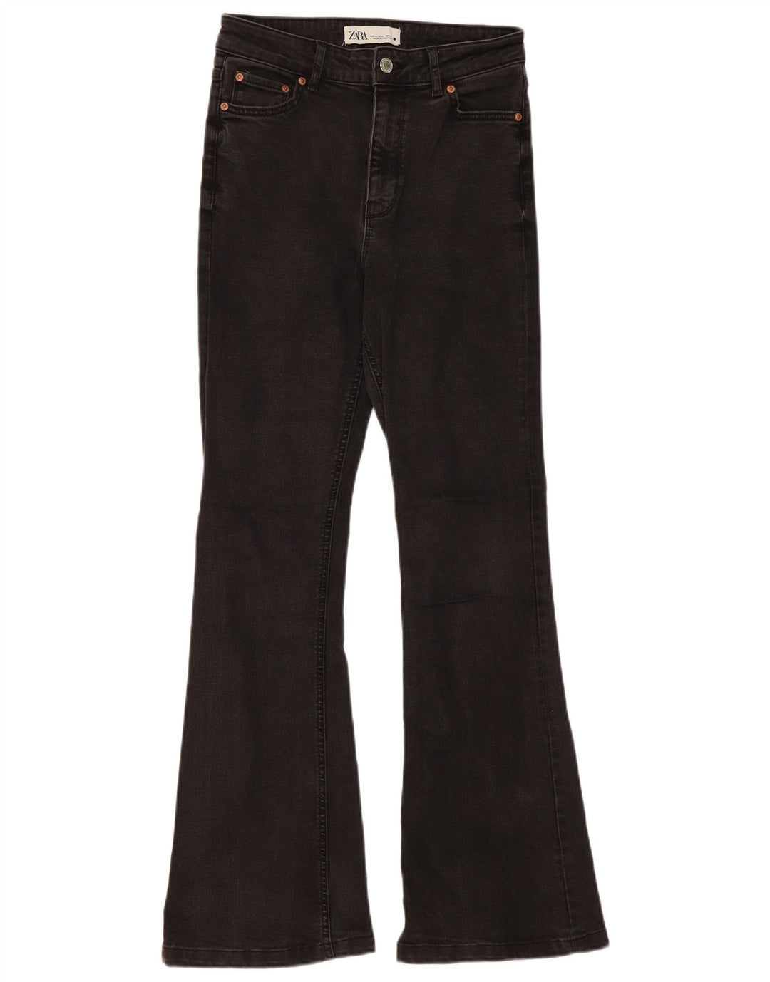 Damskie jeansy rozkloszowane Zara EU 38 Small W28 L31 Czarna bawełna