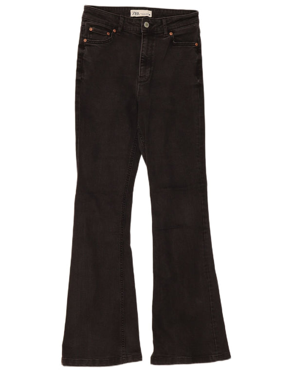Damskie jeansy rozkloszowane Zara EU 38 Small W28 L31 Czarna bawełna
