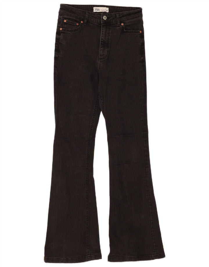 Damskie jeansy rozkloszowane Zara EU 38 Small W28 L31 Czarna bawełna