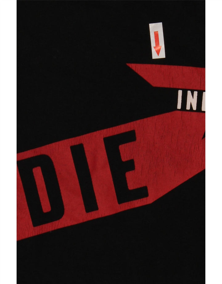 Męska koszulka z grafiką Diesel, średnia, czarna bawełna