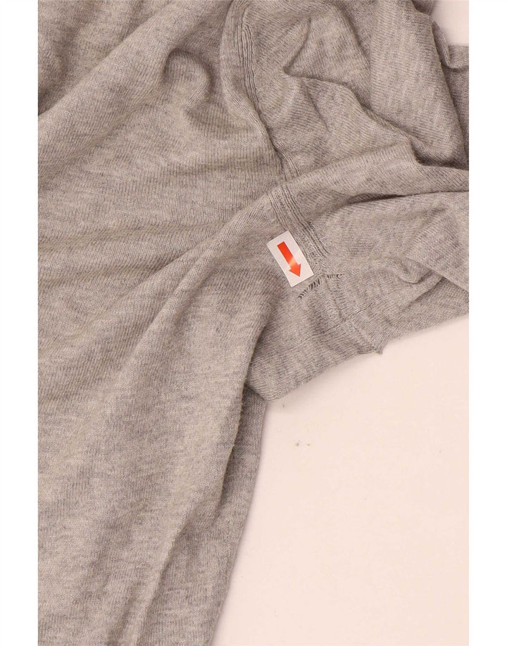 Męski sweter Massimo Dutti z dekoltem w kształcie litery V, mały, szary, z bawełny w plamki