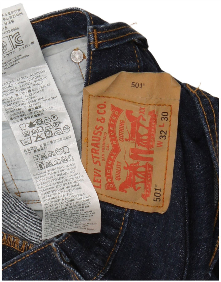 Męskie spodenki jeansowe Levi's 501 W32 Średni granatowy, bawełniany