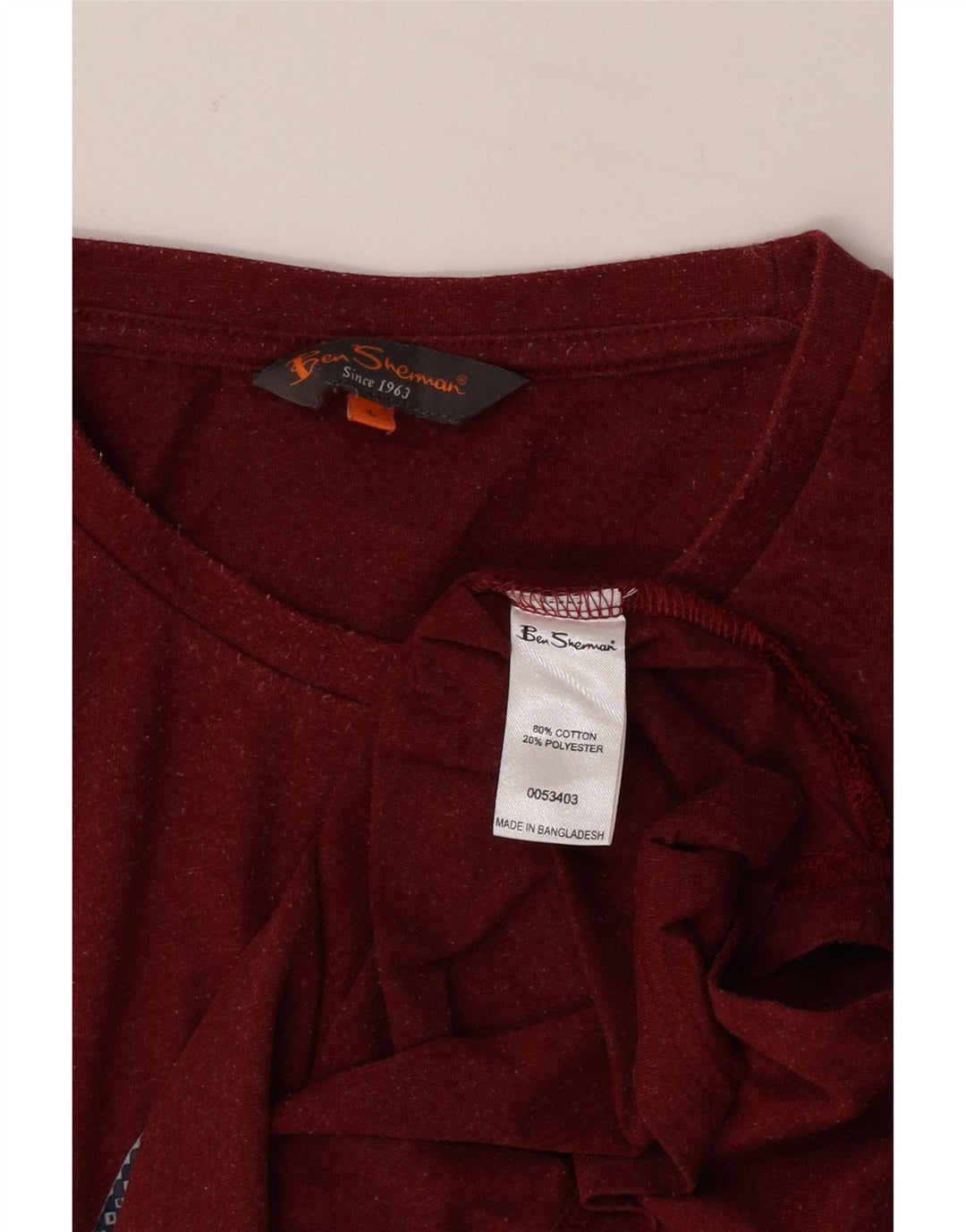 Męska koszulka z grafiką Ben Sherman, duża, czerwona, bawełniana