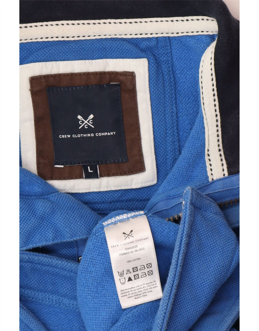 Crew Clothing Męska bluza z zamkiem błyskawicznym, duża niebieska bawełna