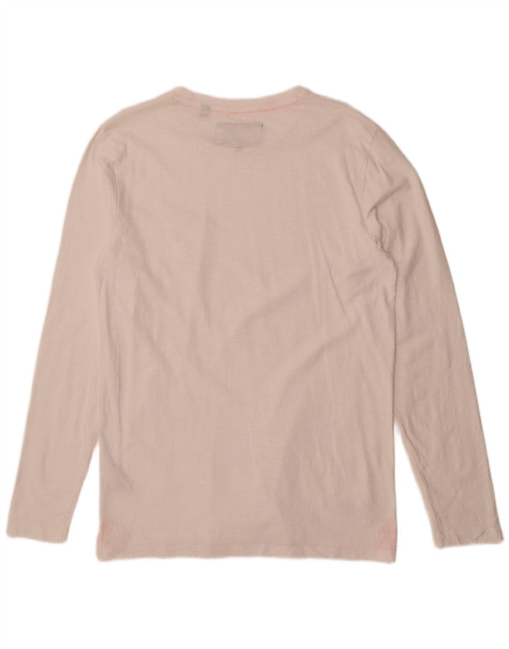 Superdry męski top z długim rękawem, duży, biały, bawełniany