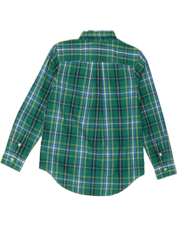 CHAPS Boys Easy Care Shirt 14-15 Years Large Green Check Cotton Vintage Chaps and Second-Hand Chaps from Messina Hembry 