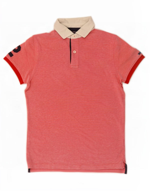 Męska koszulka polo do rugby Tommy Hilfiger z grafiką, slim fit, średnio czerwona, bawełniana