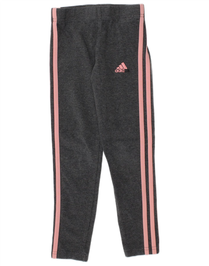 Legginsy Adidas Dziewczęce 5-6 Lat Szare Bawełniane