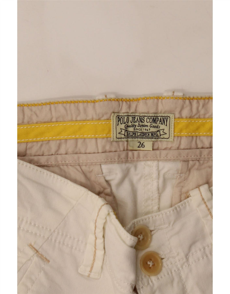 POLO RALPH LAUREN Womens Straight Capri Trousers W26 L16 White Cotton Vintage Polo Ralph Lauren and Second-Hand Polo Ralph Lauren from Messina Hembry 
