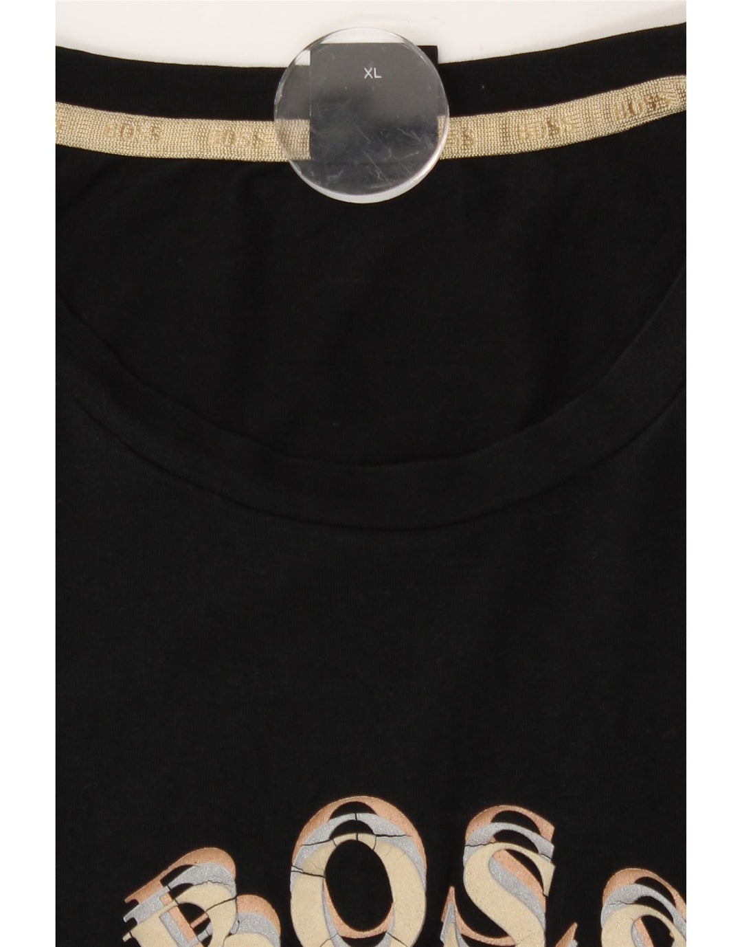 Męska koszulka z grafiką Hugo Boss, góra XL, czarna, bawełniana