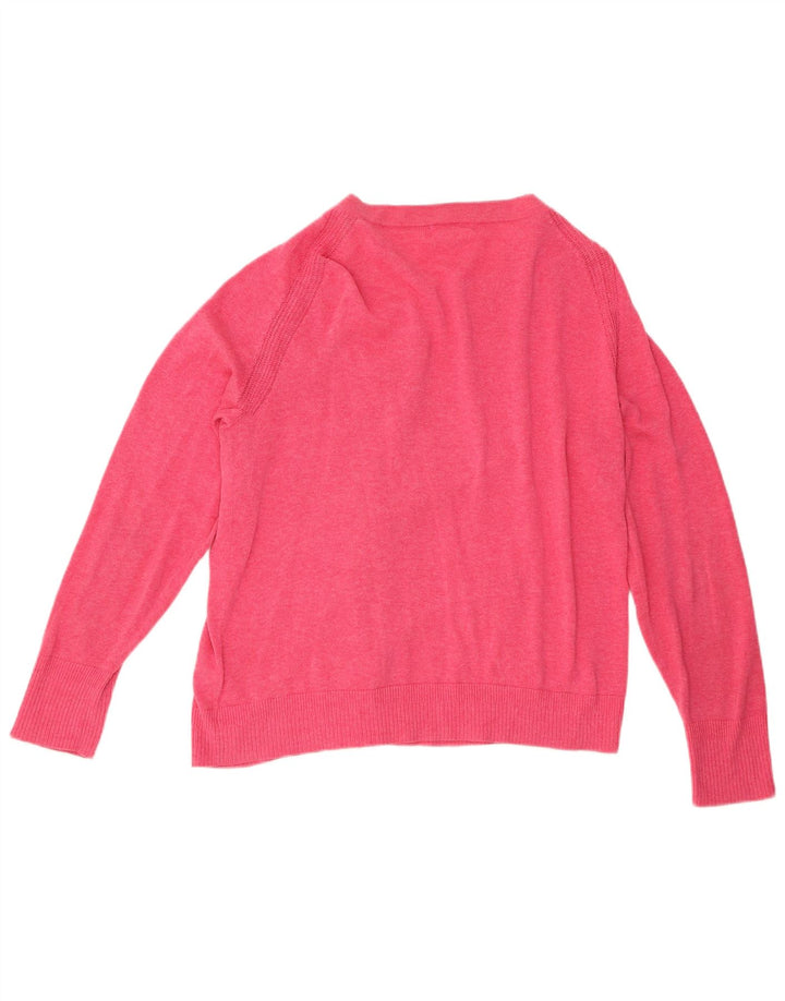 Sweter damski White Stuff UK 16, duży, różowy, bawełniany
