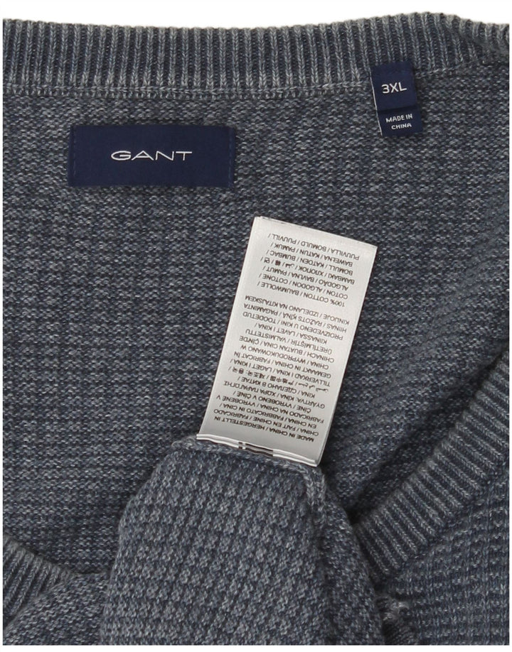 GANT Mens Crew Neck Jumper Sweater 3XL Blue Cotton