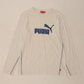 Męski graficzny top PUMA z długim rękawem, średniobiały, bawełniany