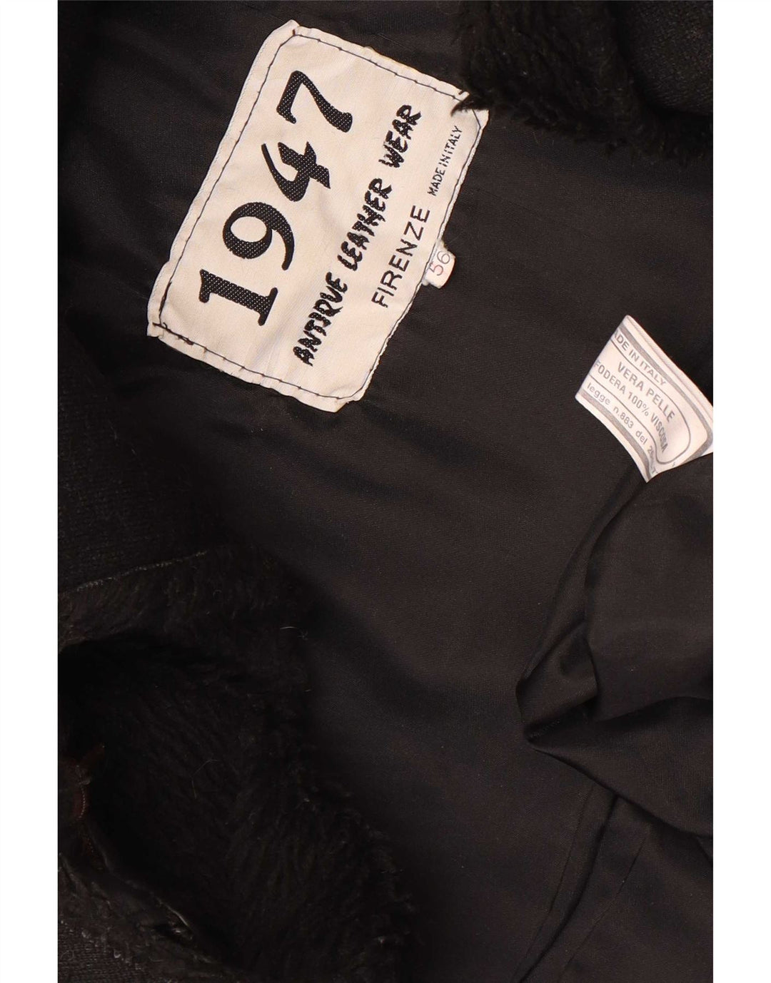 Vintage męska skórzana kurtka wojskowa IT 56 3XL czarna skóra