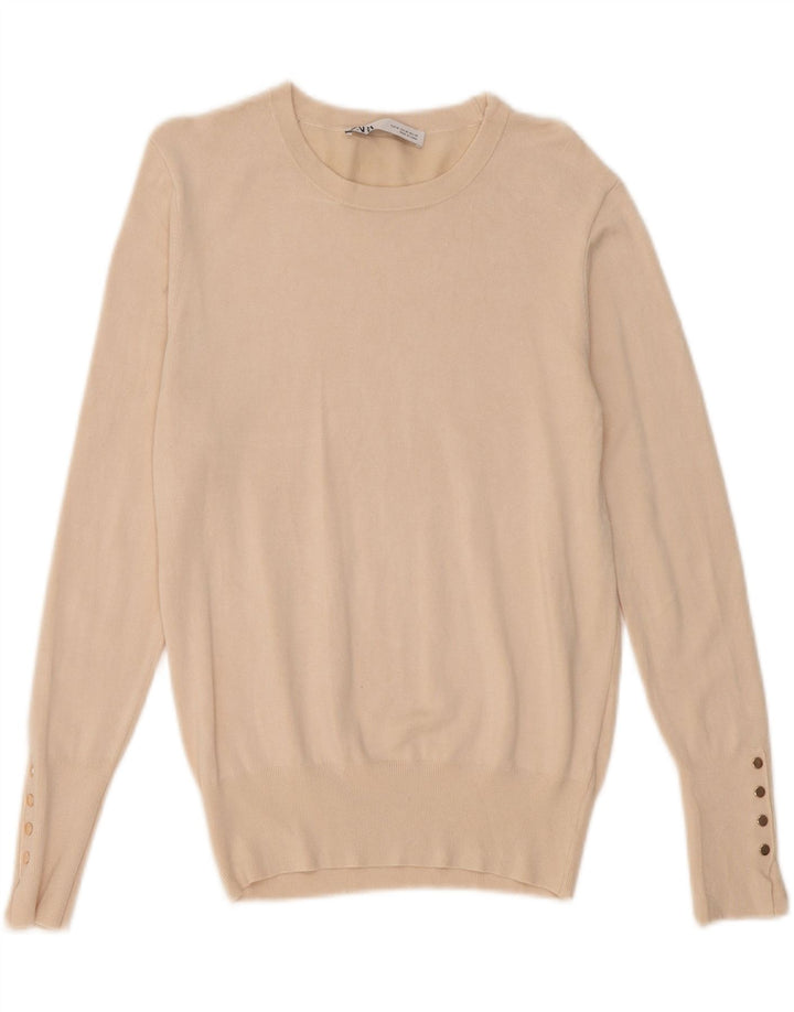 Sweter damski Zara z dekoltem w łódkę UK 12 średni beż
