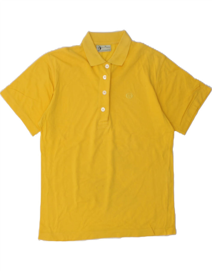 SERGIO TACCHINI Womens Polo Shirt UK 14 Medium Yellow Vintage Sergio Tacchini and Second-Hand Sergio Tacchini from Messina Hembry 