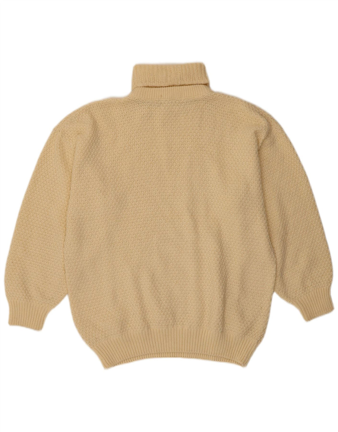 Sweter damski VINTAGE z golfem UK 18 XL w kolorze złamanej bieli, wełniany